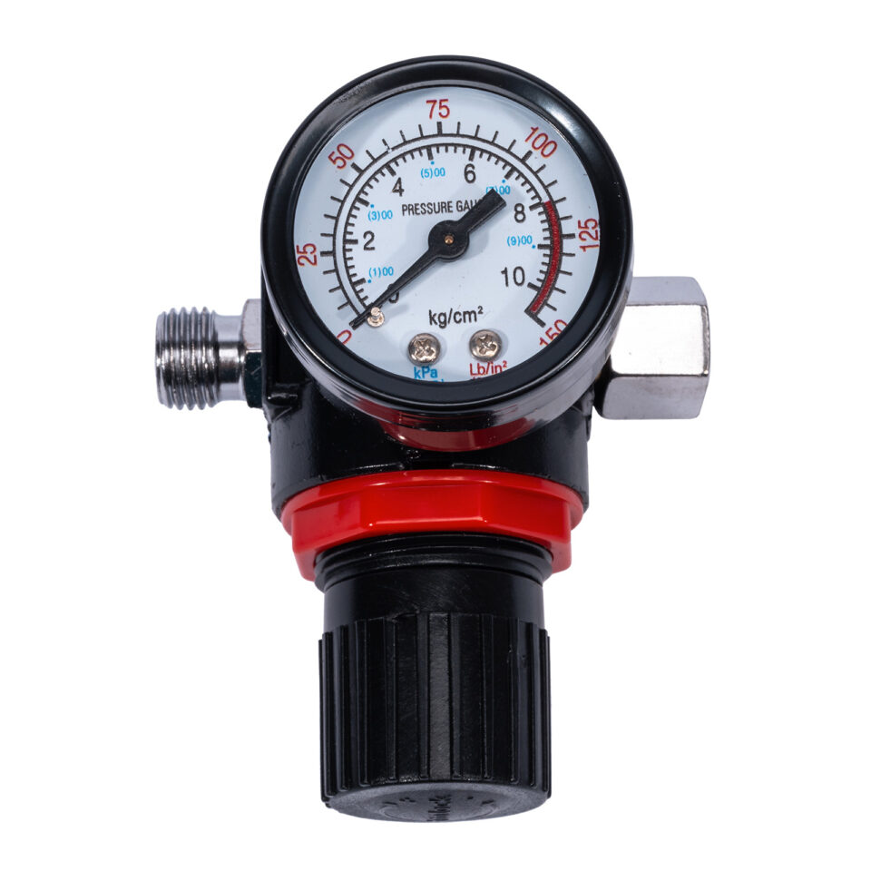 XTLINE Druckminderer Druckluft | Druckluftregler mit Manometer für Lackierpistolen | 1/4", 10 bar