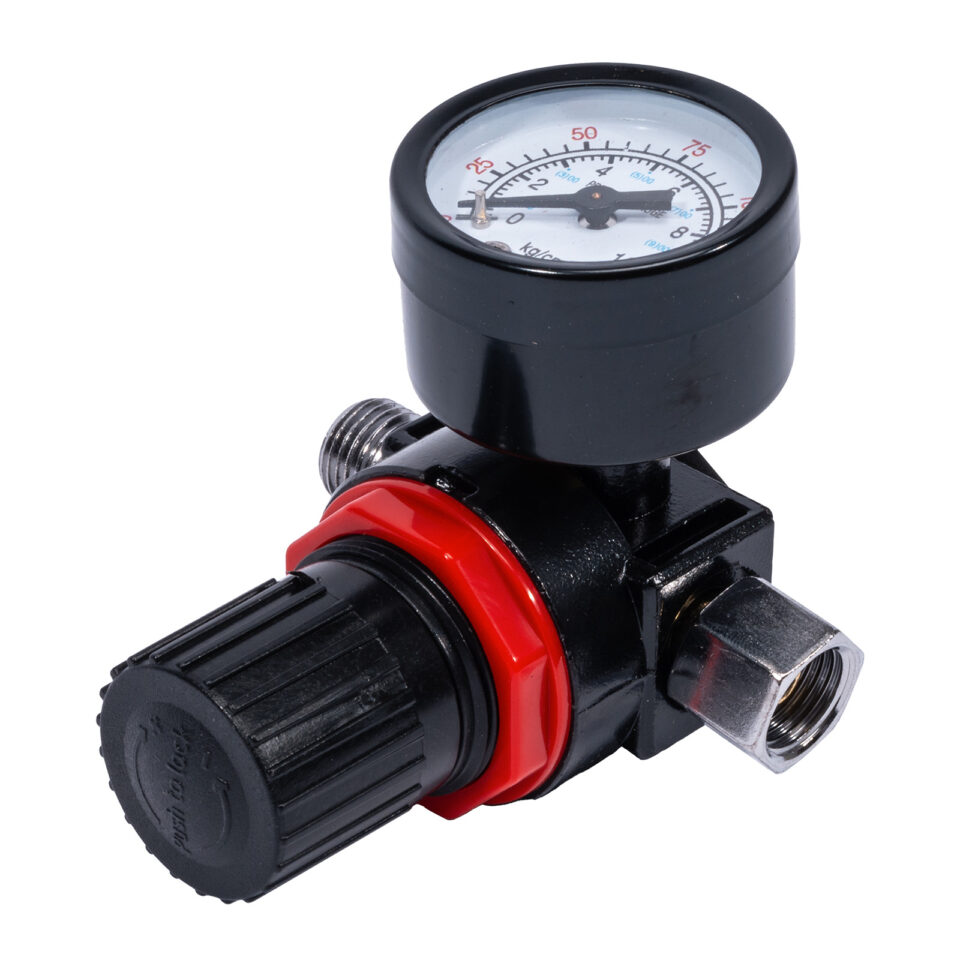 XTLINE Druckminderer Druckluft | Druckluftregler mit Manometer für Lackierpistolen | 1/4", 10 bar – Bild 3
