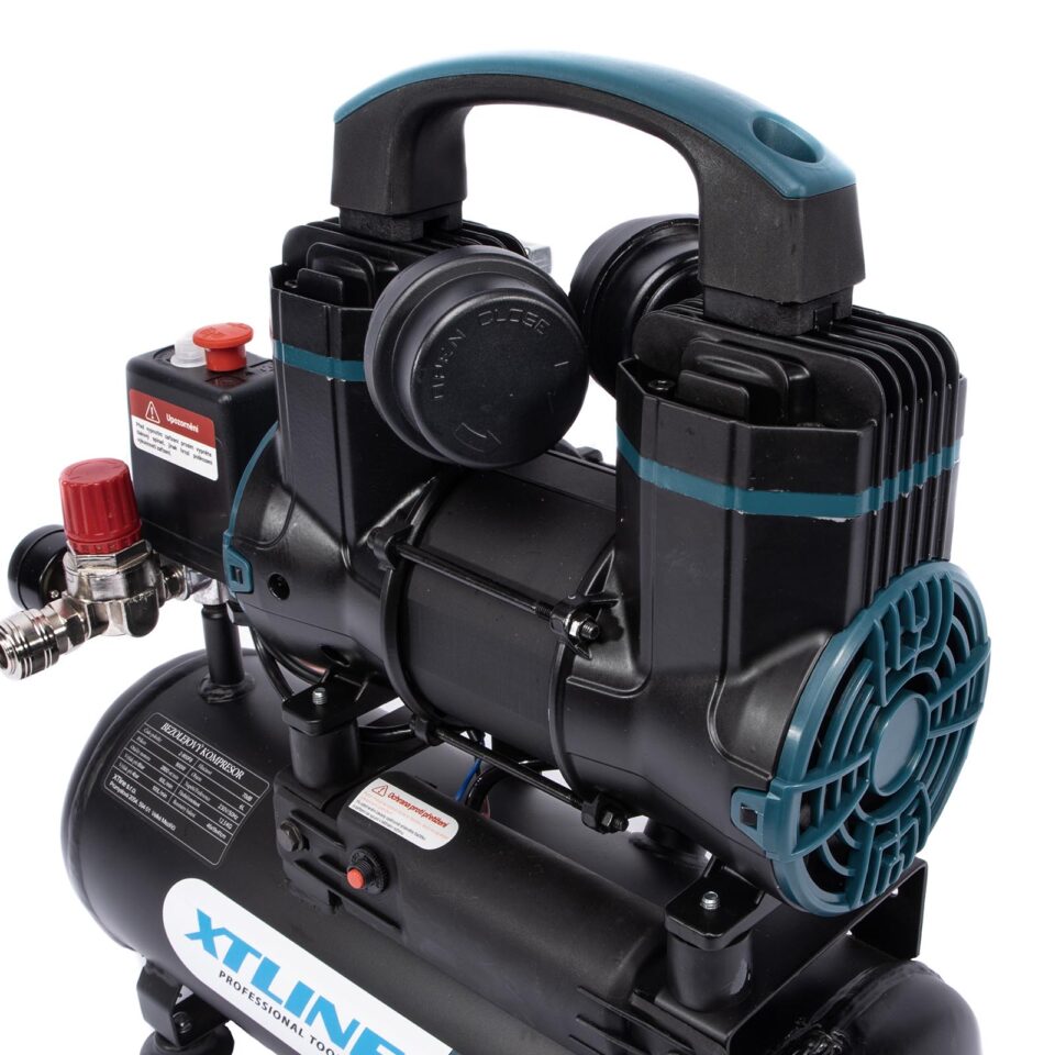 XTLINE Ölfreier Kompressor 900 W | Kesselvolumen 6 L | Flüsterkompressor – Bild 3