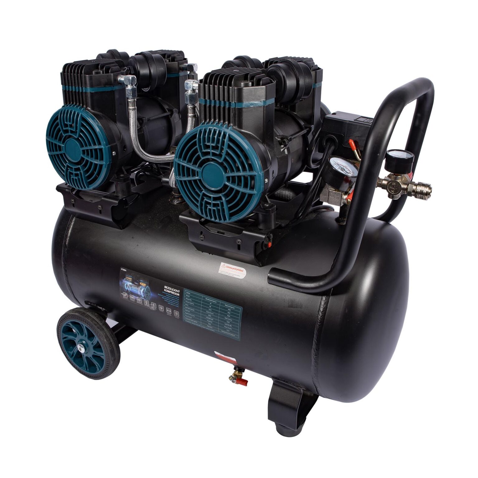 XTLINE Ölfreier Kompressor 2x1450 W | Kesselvolumen 50 L | Flüsterkompressor 2 XTLINE Ölfreier Kompressor 2x1450 W | Kesselvolumen 50 L | Flüsterkompressor – Bild 2