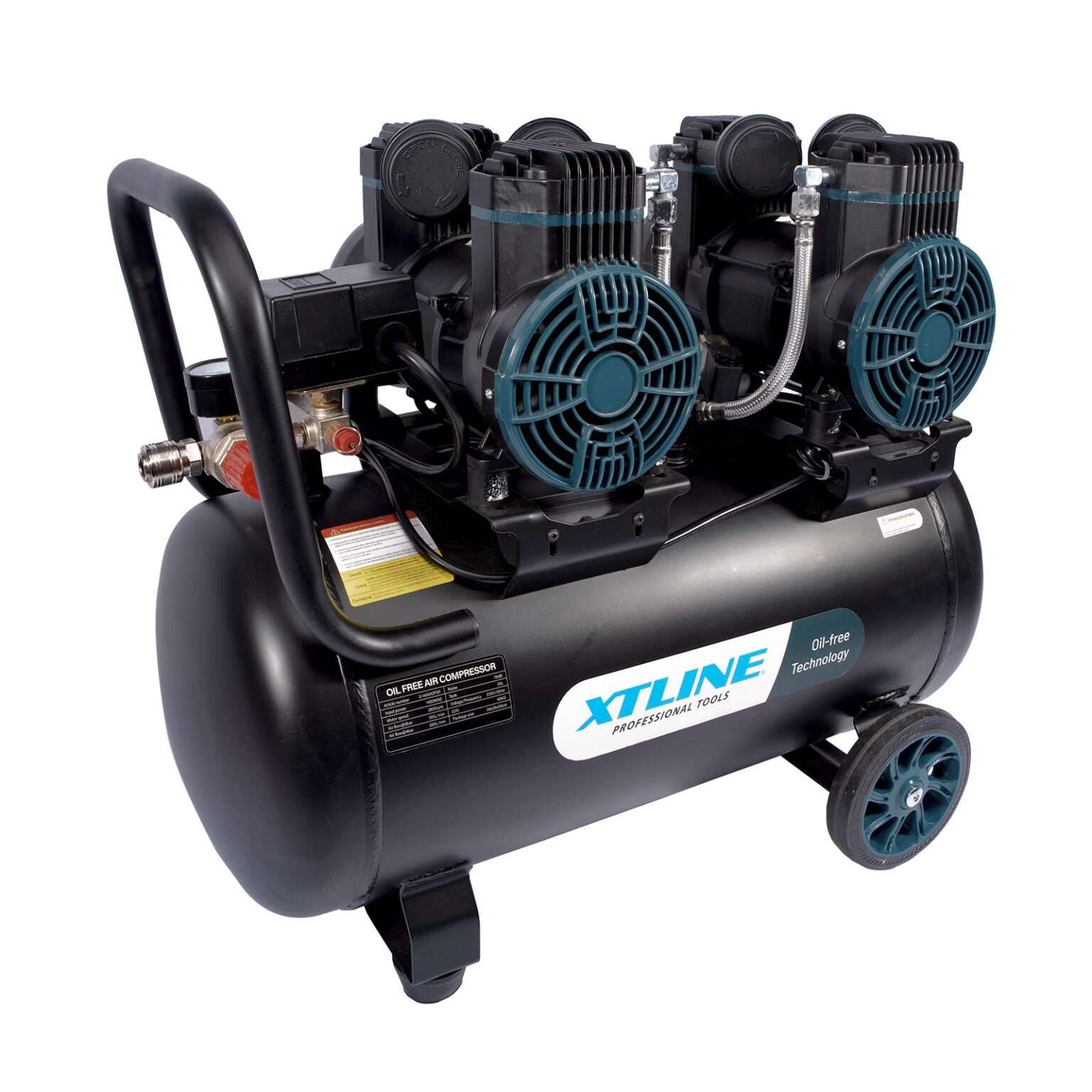 XTLINE Ölfreier Kompressor 2x1450 W | Kesselvolumen 50 L | Flüsterkompressor 1 XTLINE Ölfreier Kompressor 2x1450 W | Kesselvolumen 50 L | Flüsterkompressor