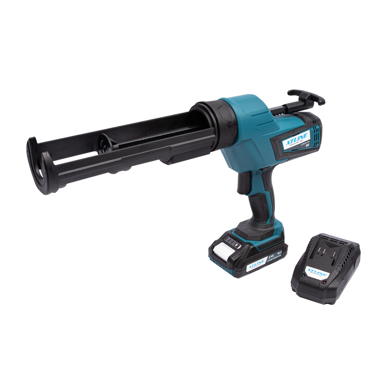 XTLINE Akku-Kartuschenpresse | Kartuschenpistole 310 ml, 18 V + Batterie 2,0 Ah + Ladegerät 2,4 A 1 XTLINE Akku-Kartuschenpresse | Kartuschenpistole 310 ml, 18 V + Batterie 2,0 Ah + Ladegerät 2,4 A