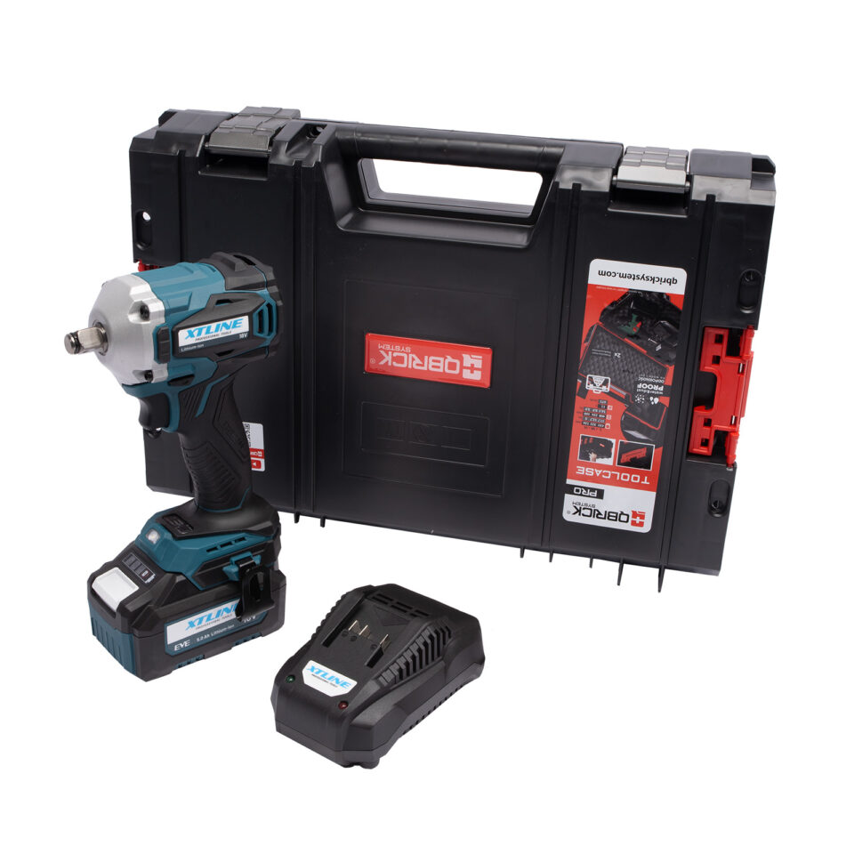 XTLINE Akku-Schlagschrauber 1/2" Nüsse, bürstenlos, 18 V, 400 Nm + 5.0 Ah Akku + 3.5 A Ladegerät + Box