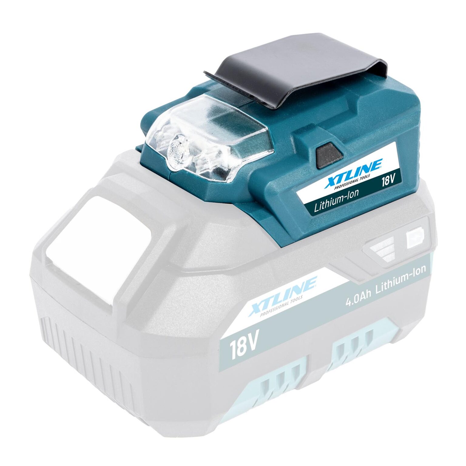 XTLINE Akku-Ladegerät mit LED-Lampe 18 V 1 XTLINE Akku-Ladegerät mit LED-Lampe 18 V