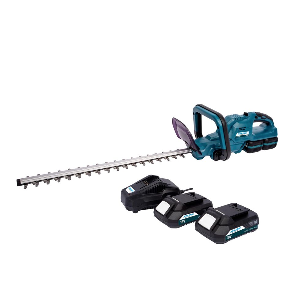 XTLINE Akku-Heckenschere (36V) + 2x Batterien mit 2,0 Ah + 3,5 A-Ladegerät