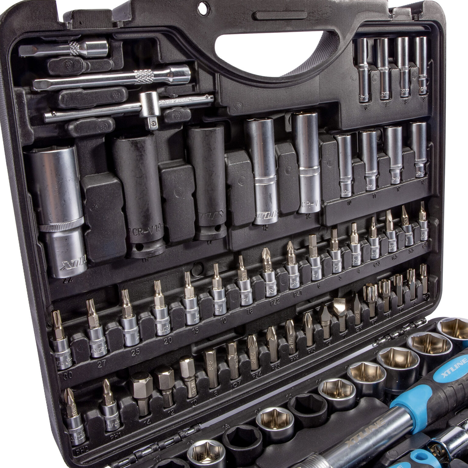 XTLINE Steckschlüsselsatz 1/4"-1/2", 108-teilig 4 XTLINE Steckschlüsselsatz 1/4"-1/2", 108-teilig – Bild 4