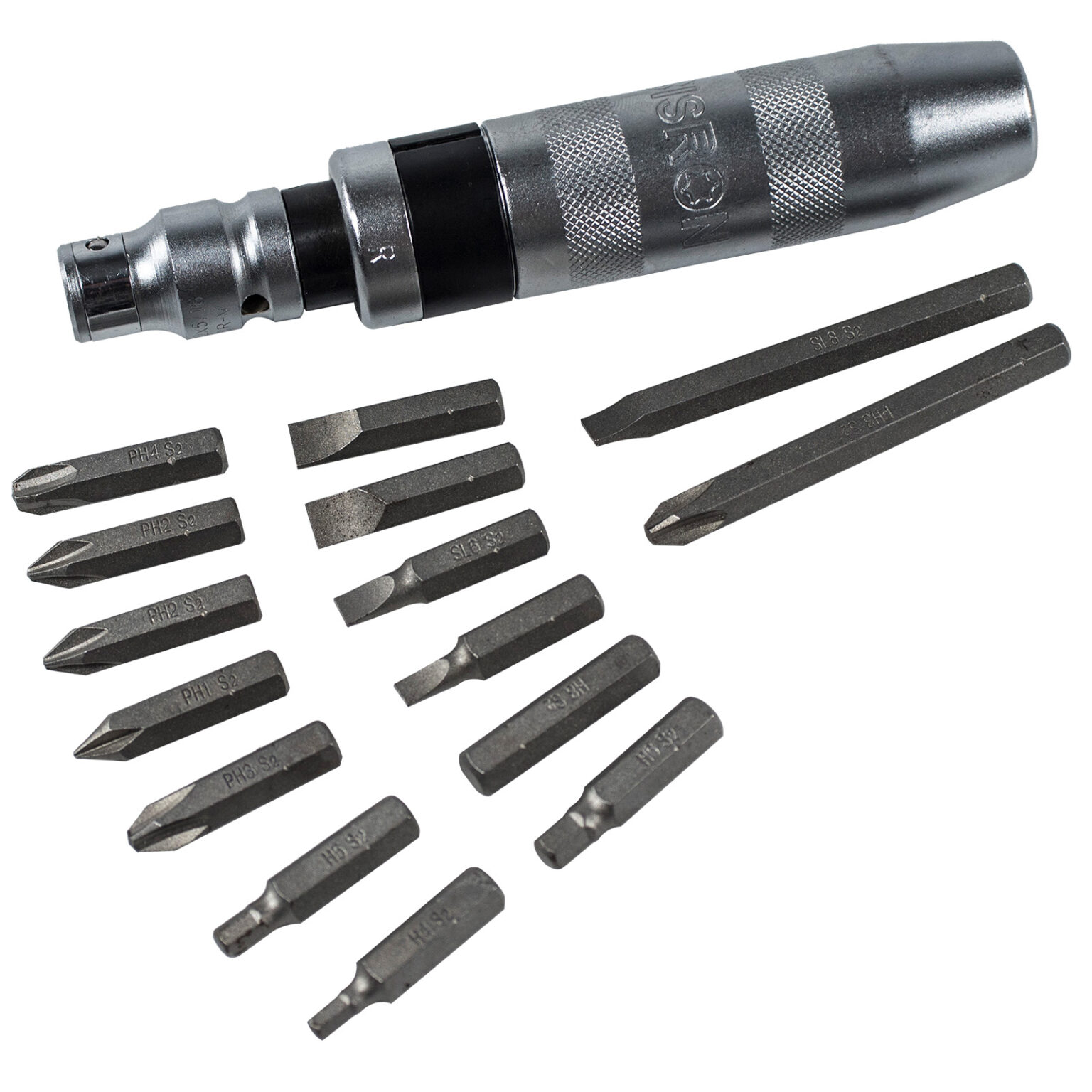 XTLINE Handschlagschrauber Metall + S2-Bits, 16-teilig 1 XTLINE Handschlagschrauber Metall + S2-Bits, 16-teilig