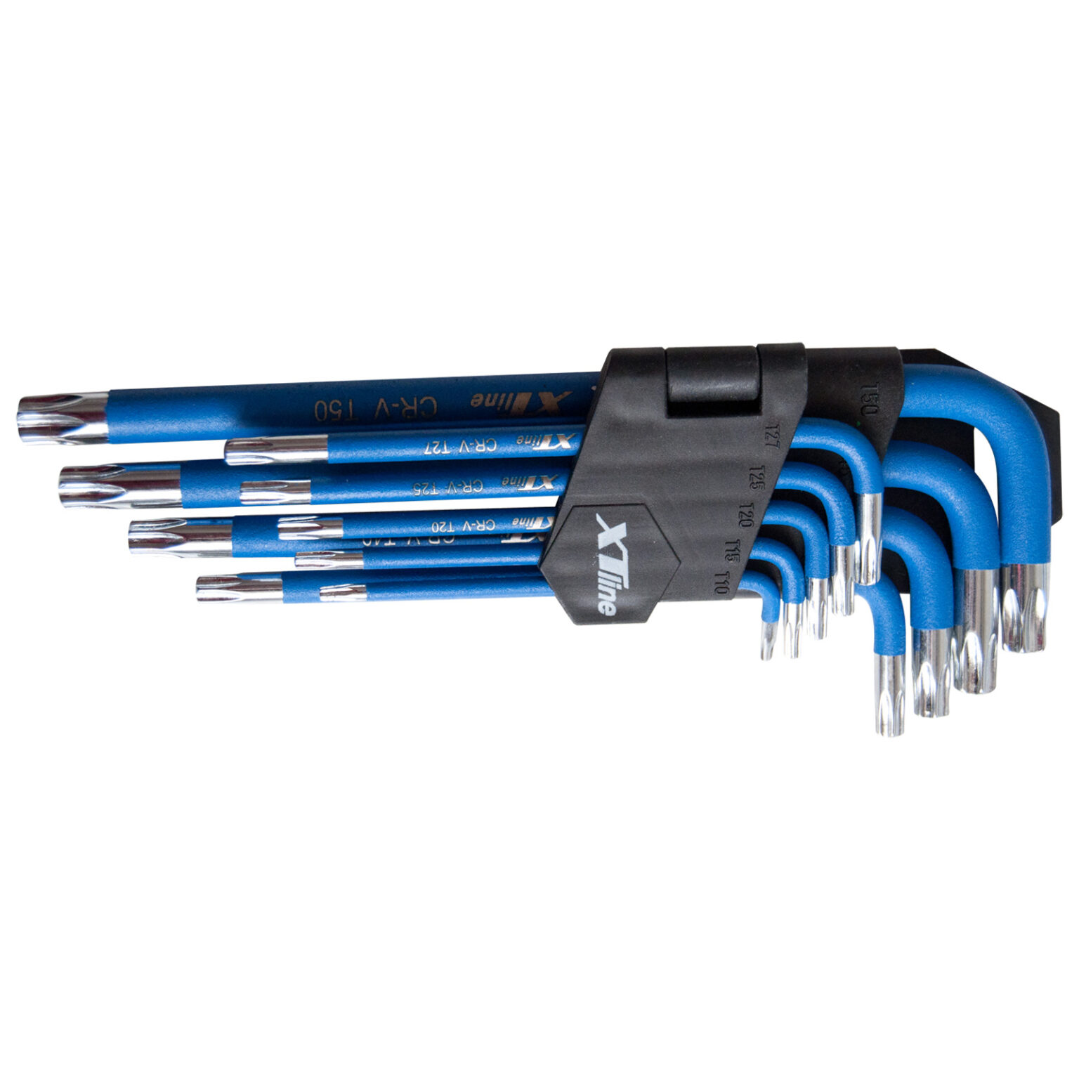 XTLINE Torx-Winkelschlüsselsatz T10-T50, 9-teilig, 60CrV 1 XTLINE Torx-Winkelschlüsselsatz T10-T50, 9-teilig, 60CrV