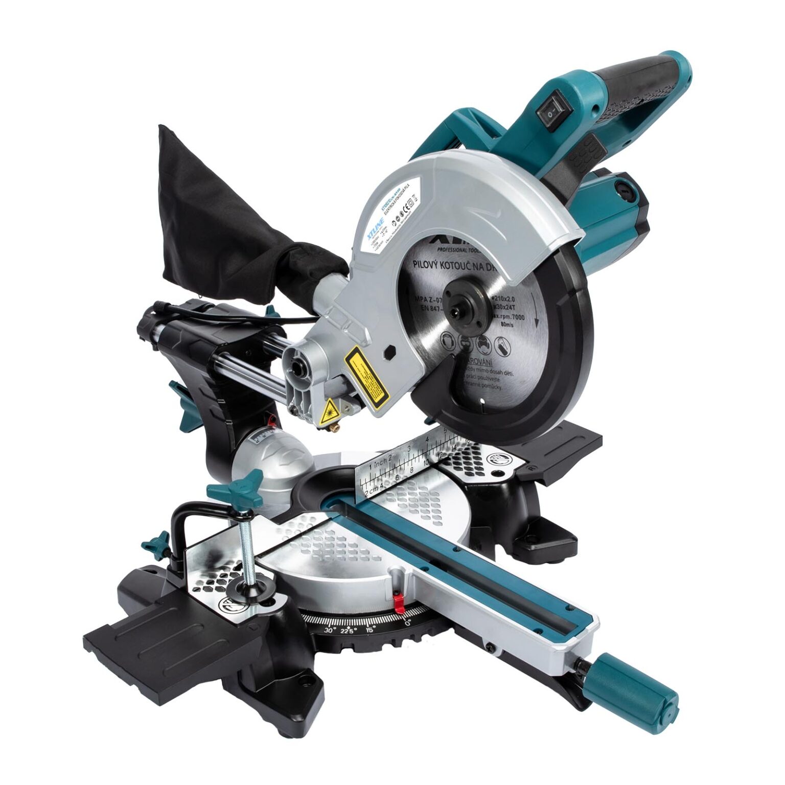 XTLINE Zug-Kapp-Gehrungssäge mit Laser, 1700 W, 210 mm 1 XTLINE Zug-Kapp-Gehrungssäge mit Laser, 1700 W, 210 mm