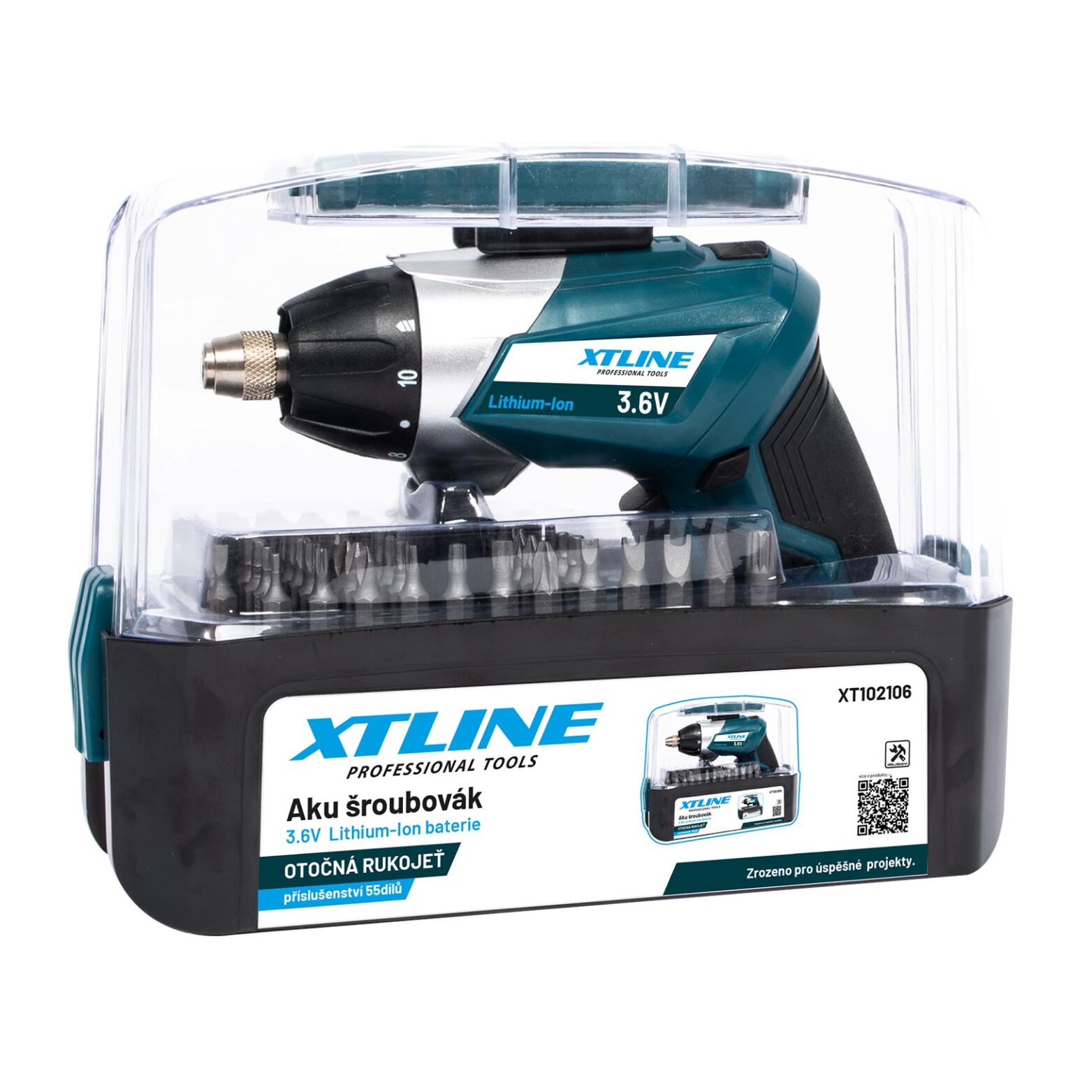 XTLINE Akkuschrauber 3,6 V + Zubehör 55 Teile 1 XTLINE Akkuschrauber 3,6 V + Zubehör 55 Teile