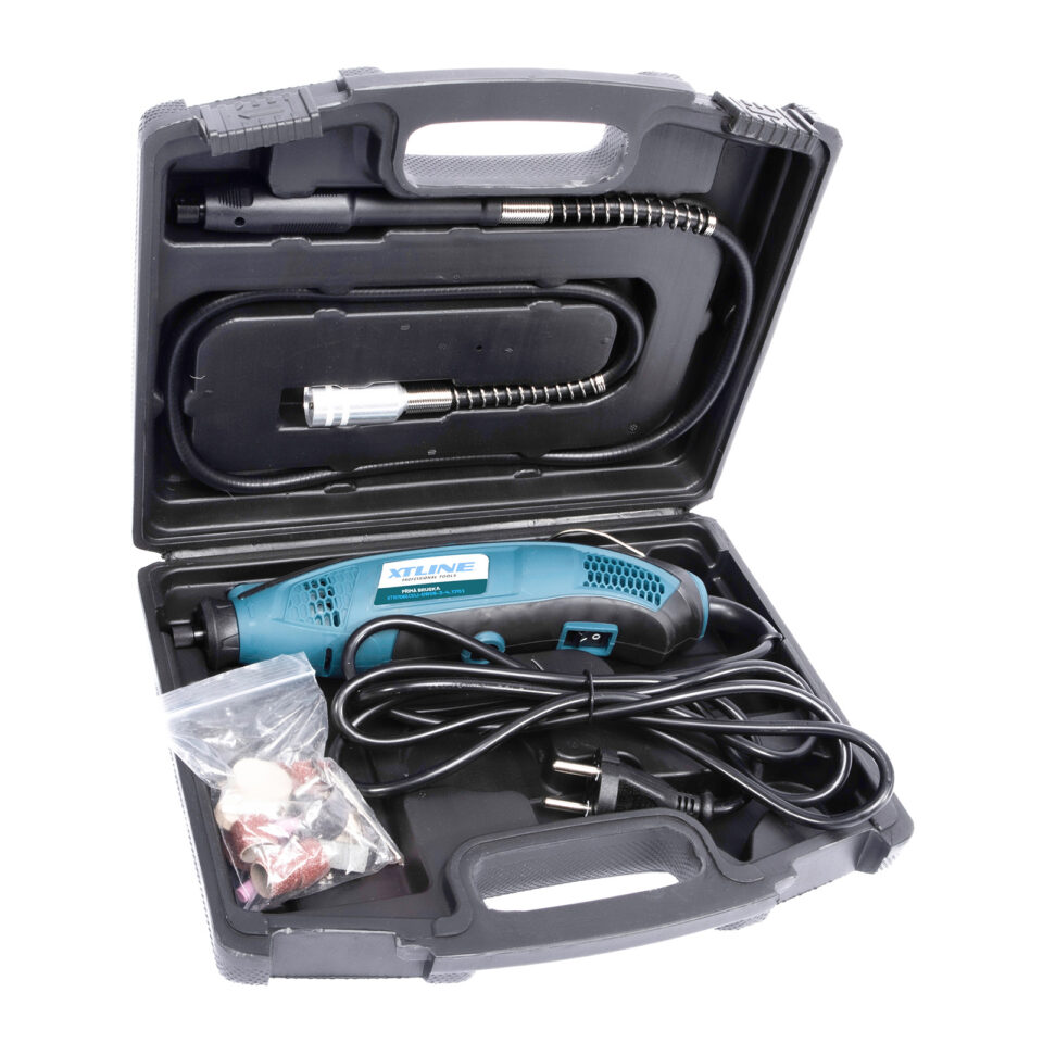 XTLINE Geradschleifer XT107060 170 W + 40-teiliges Zubehör-Set - Stabschleifer mit flexibler Welle