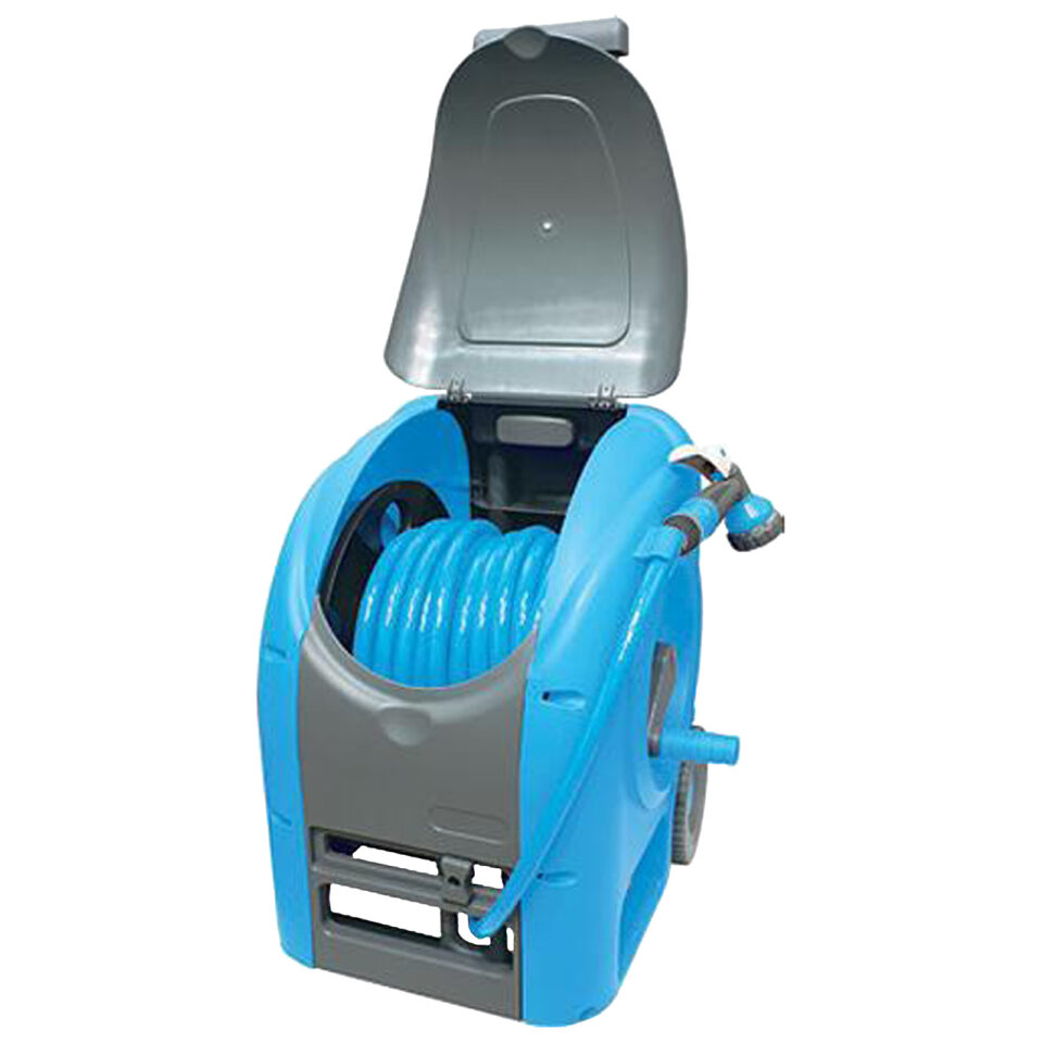 AQUACRAFT Schlauchwagen Schlauchaufroller | 1/2" (30 m), Spritzpistole + Kupplungen