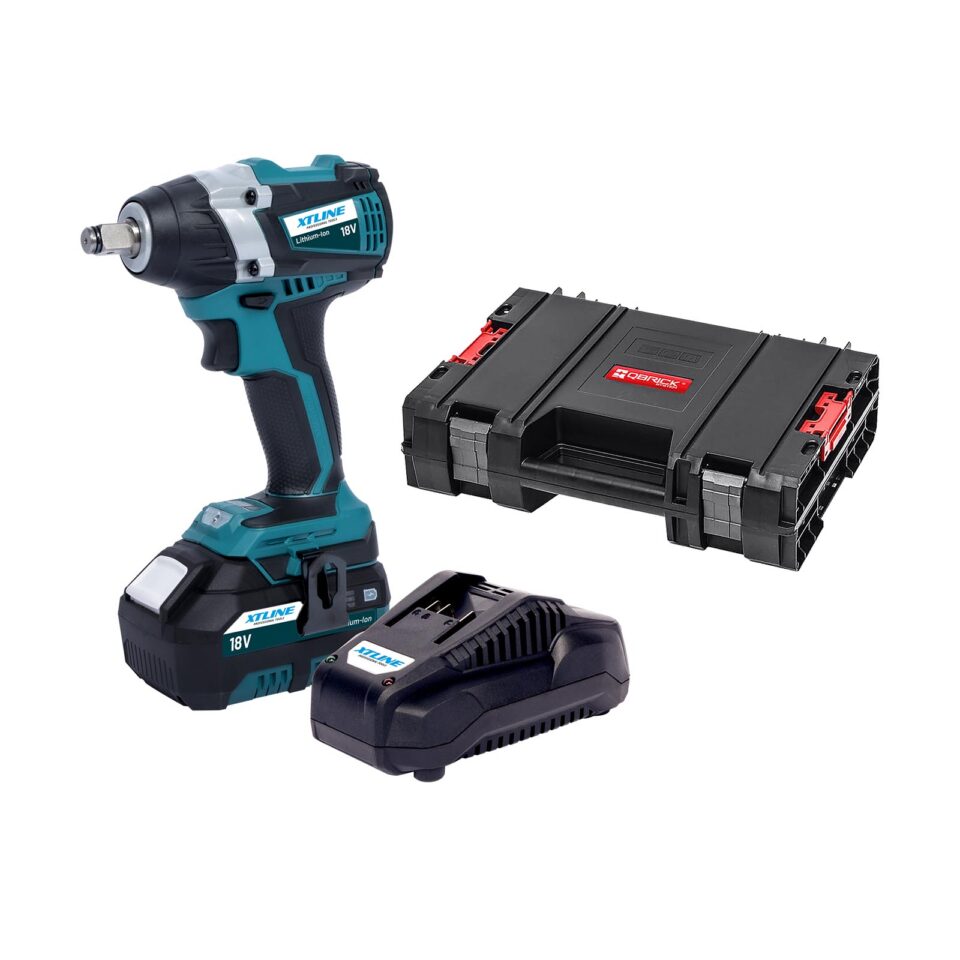XTLINE Akku-Schlagschrauber für 1/2"-Nüsse, bürstenlos, 18 V, 300 Nm, mit 5.0 Ah Batterie und 3.5 A Ladegerät