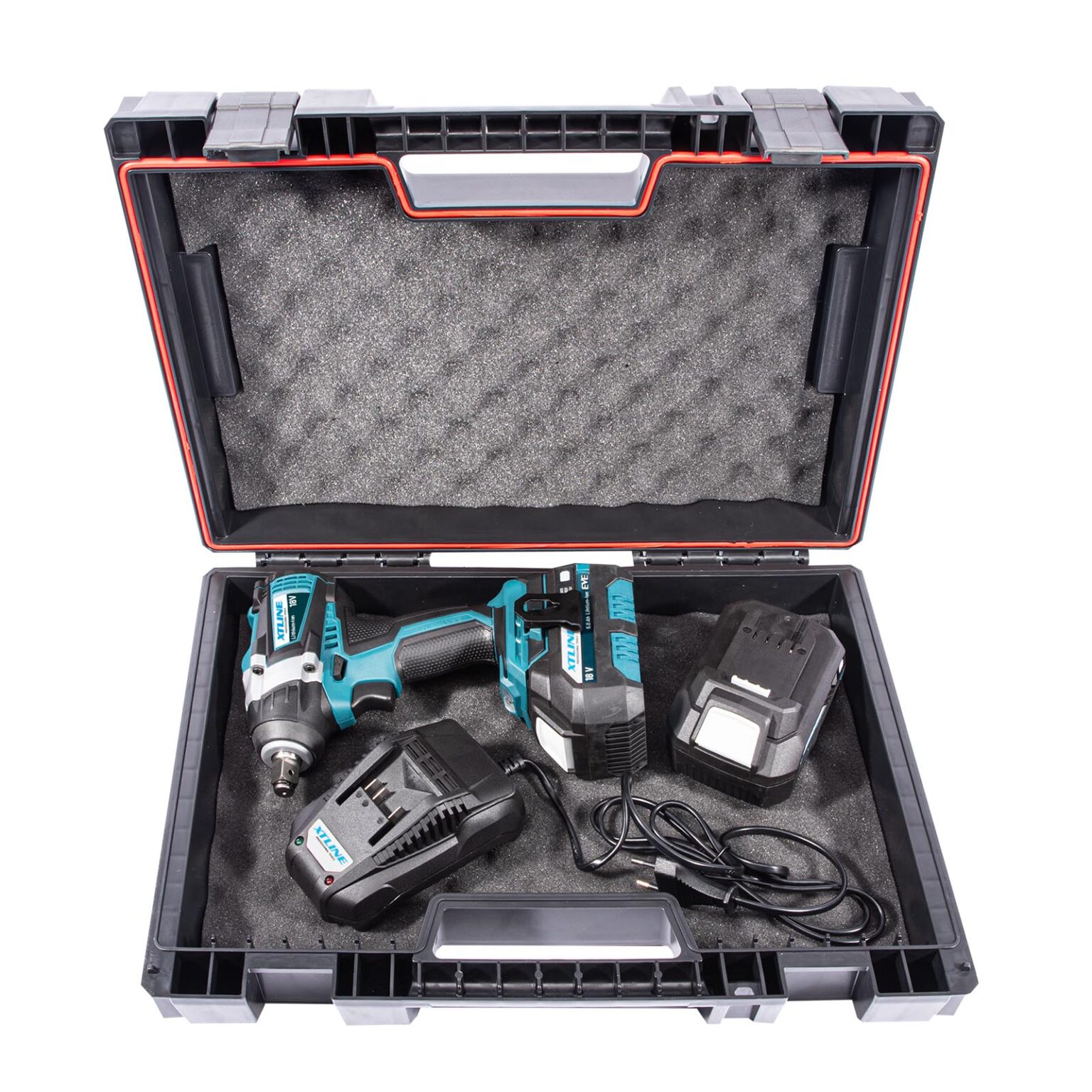 XTLINE Akku-Schlagschrauber für 1/2"-Nüsse, bürstenlos, 18 V, mit 2 Batterien 5.0 Ah und 3.5 A Ladegerät 4 XTLINE Akku-Schlagschrauber für 1/2"-Nüsse, bürstenlos, 18 V, mit 2 Batterien 5.0 Ah und 3.5 A Ladegerät – Bild 4