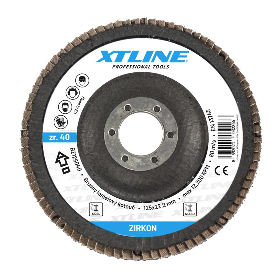XTLINE Lamellenschleifscheibe, Zirkon | 125 MM K60, K100, K120